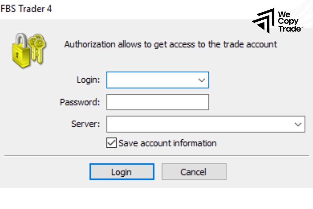Log in to your trading account